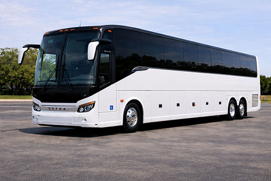 56-passenger charter bus available for charter in Corvallis, OR